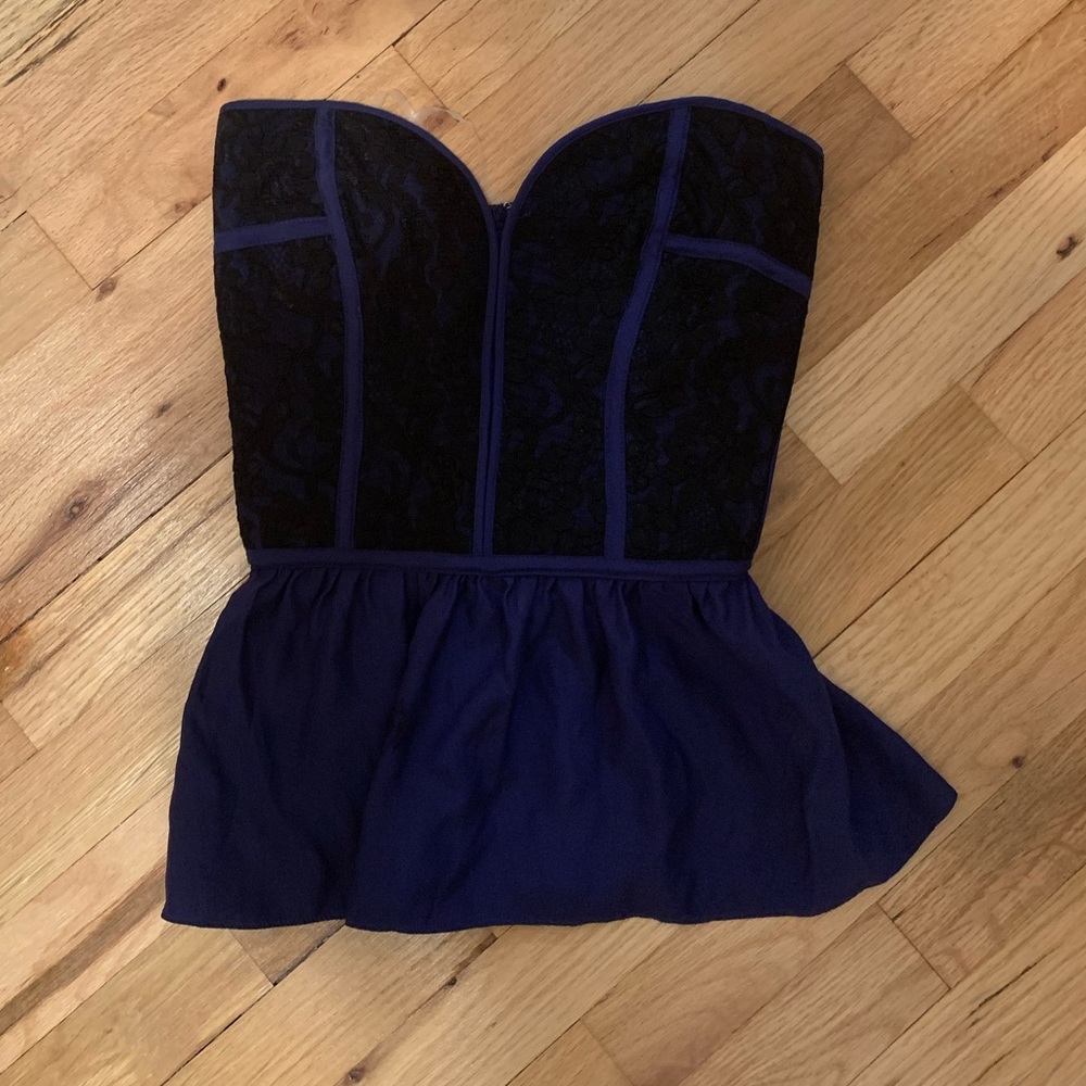 Parker corset navy lace top